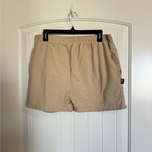 PrettyLittleThing Tan Cotton Blend Stretchy Athleisure Shorts Size 10